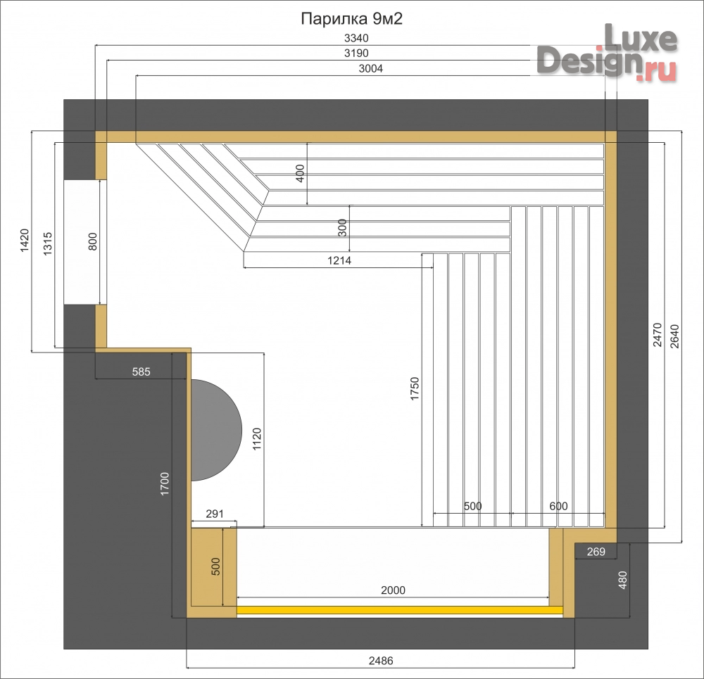 Дизайн интерьера сауны "Сауна с лежаком" (фото 6)