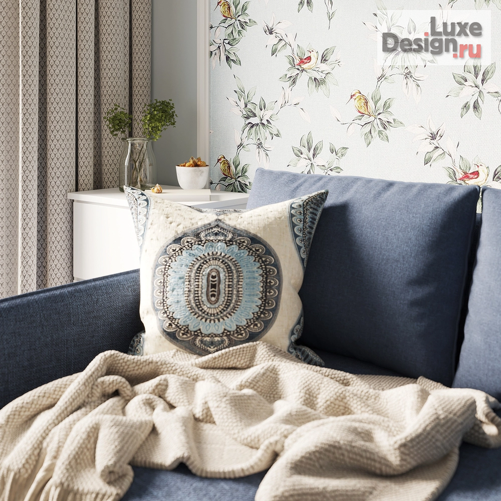 Дизайн интерьера однокомнатной квартиры "Тишь да гладь" (фото 1)