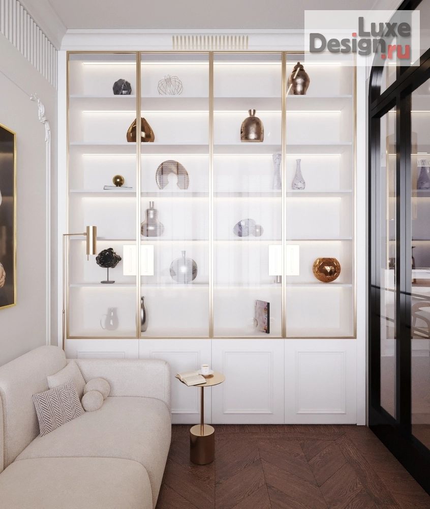 Дизайн интерьера трехкомнатной квартиры "Кабинет во французском стиле🤍" (фото 4)