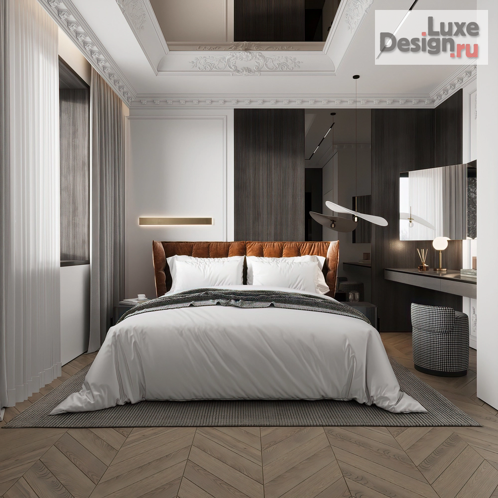 Дизайн интерьера загородного дома "Мастер спальня" (фото 2)