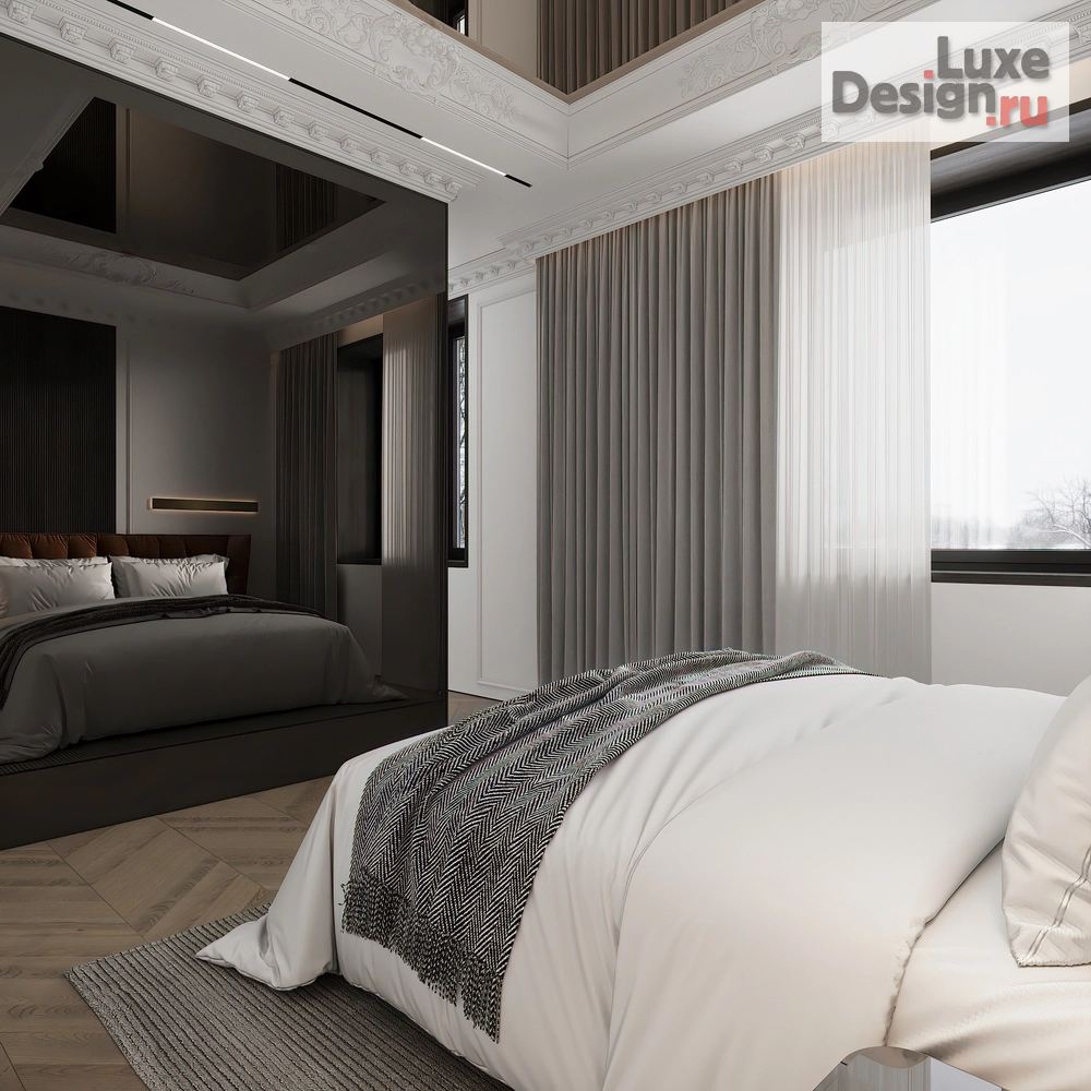 Дизайн интерьера загородного дома "Мастер спальня" (фото 4)