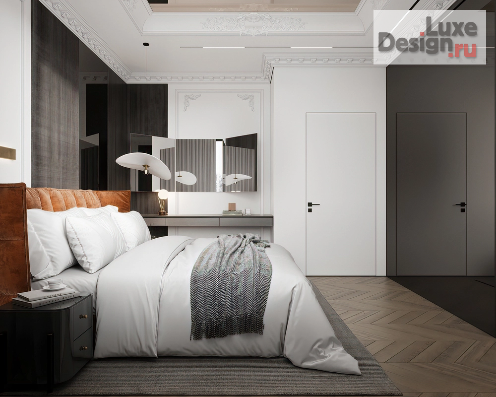 Дизайн интерьера загородного дома "Мастер спальня" (фото 5)