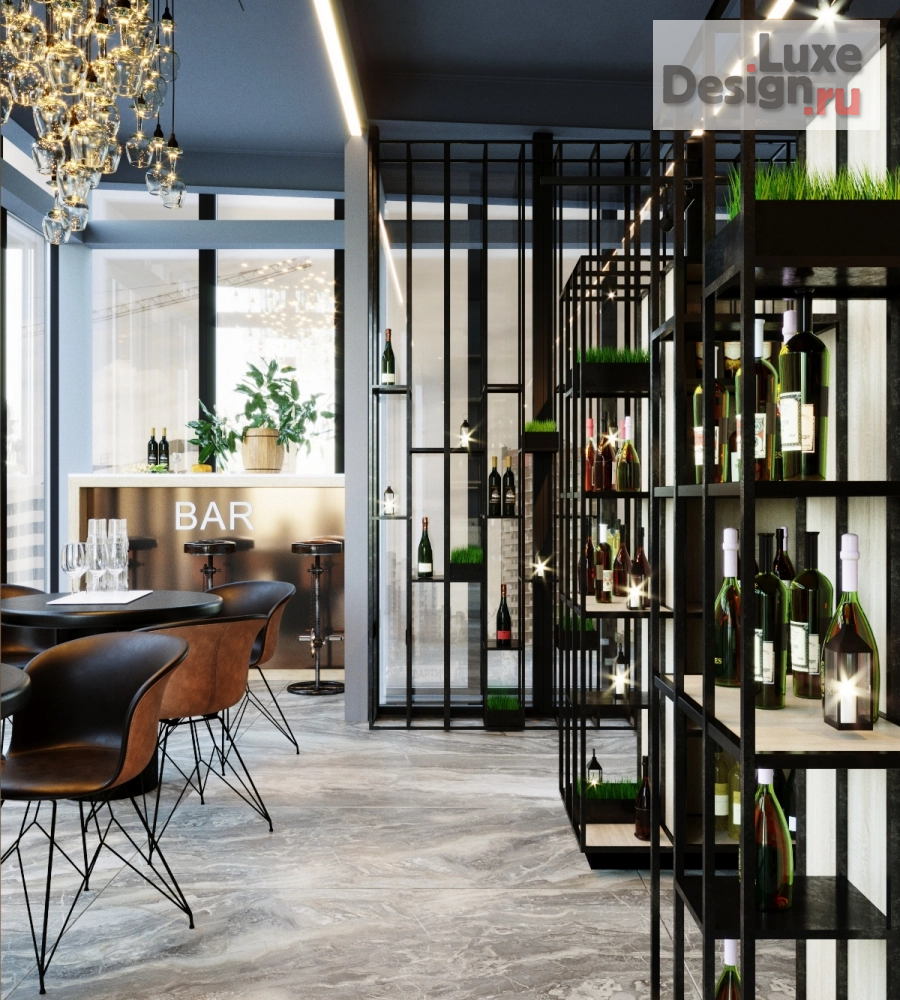 Дизайн интерьера супермаркета "Винный бутик ТерцияWine, город Усть-Кут" (фото 2)